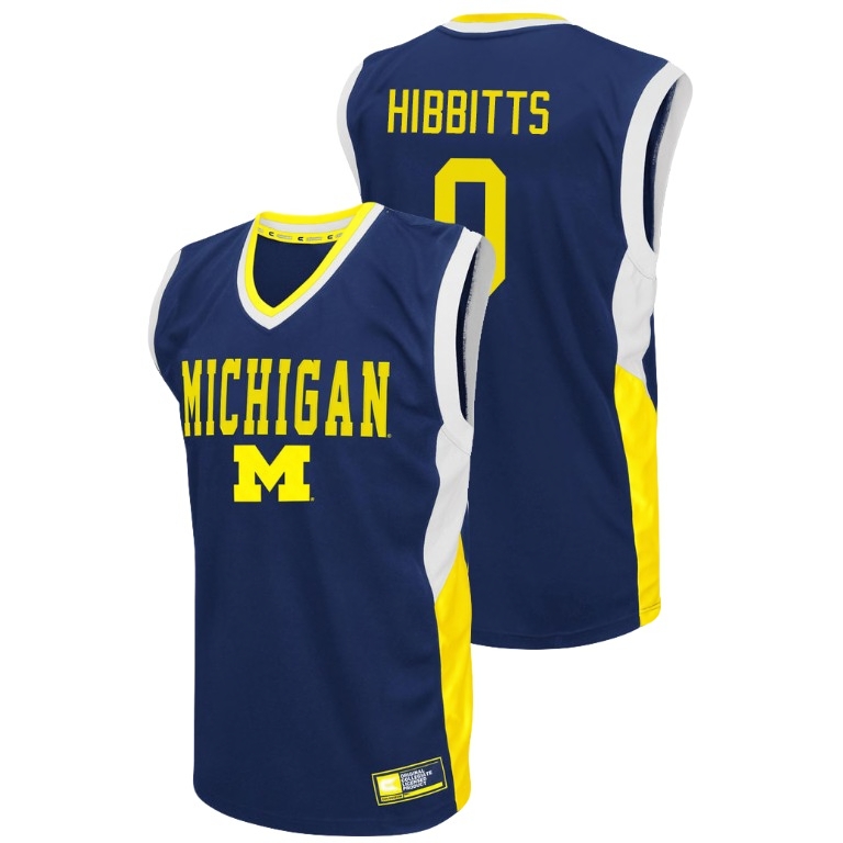 Michigan Wolverines Men's NCAA Brent Hibbitts #0 Blue Fadeaway College Basketball Jersey JDR3849LX